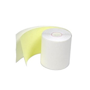 3" x 95' 2 Ply White/Yellow Paper Rolls - 50 Rolls Per Case