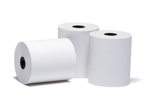 3" x 165' - 1 Ply White Bond Paper Rolls - 50 Rolls Per Case